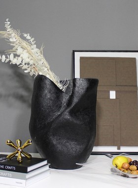 简约光影大d花瓶创意现代不规则形艺术花器饰品 树脂干花花器摆件