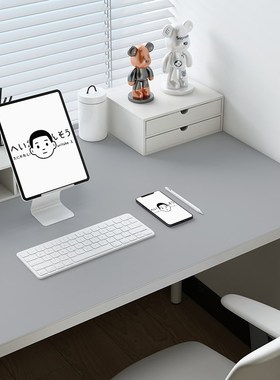 灰色桌垫书桌大学生宿舍轻奢w高级感桌布办公桌面垫电竞防水油电