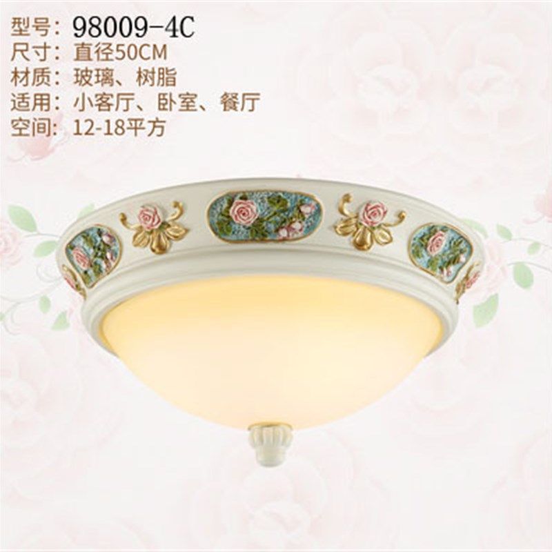 客厅吊灯地中海田园风新款美y式简欧大气家用餐厅卧室树脂灯具