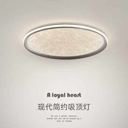 意式极简卧室吸顶灯高级感现代简约超薄全光谱护眼儿童主房间灯具