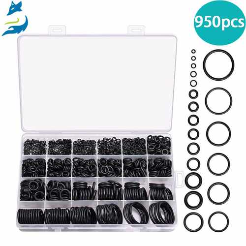 直销950pcs 盒装 丁晴O型圈 氟胶o型圈 硅胶密封圈密封圈黑色