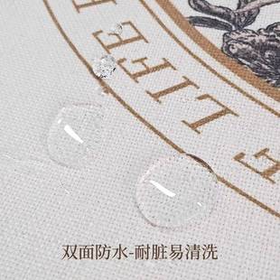 卡小狗餐桌布麻感垫布艺防水免通洗餐桌可风异GDX爱形防烫茶几布