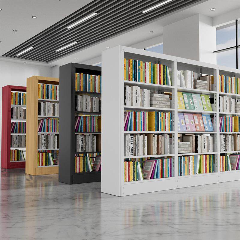 图书钢制架书架学4185校用阅览室单双面资料档案凭证书店专书馆架