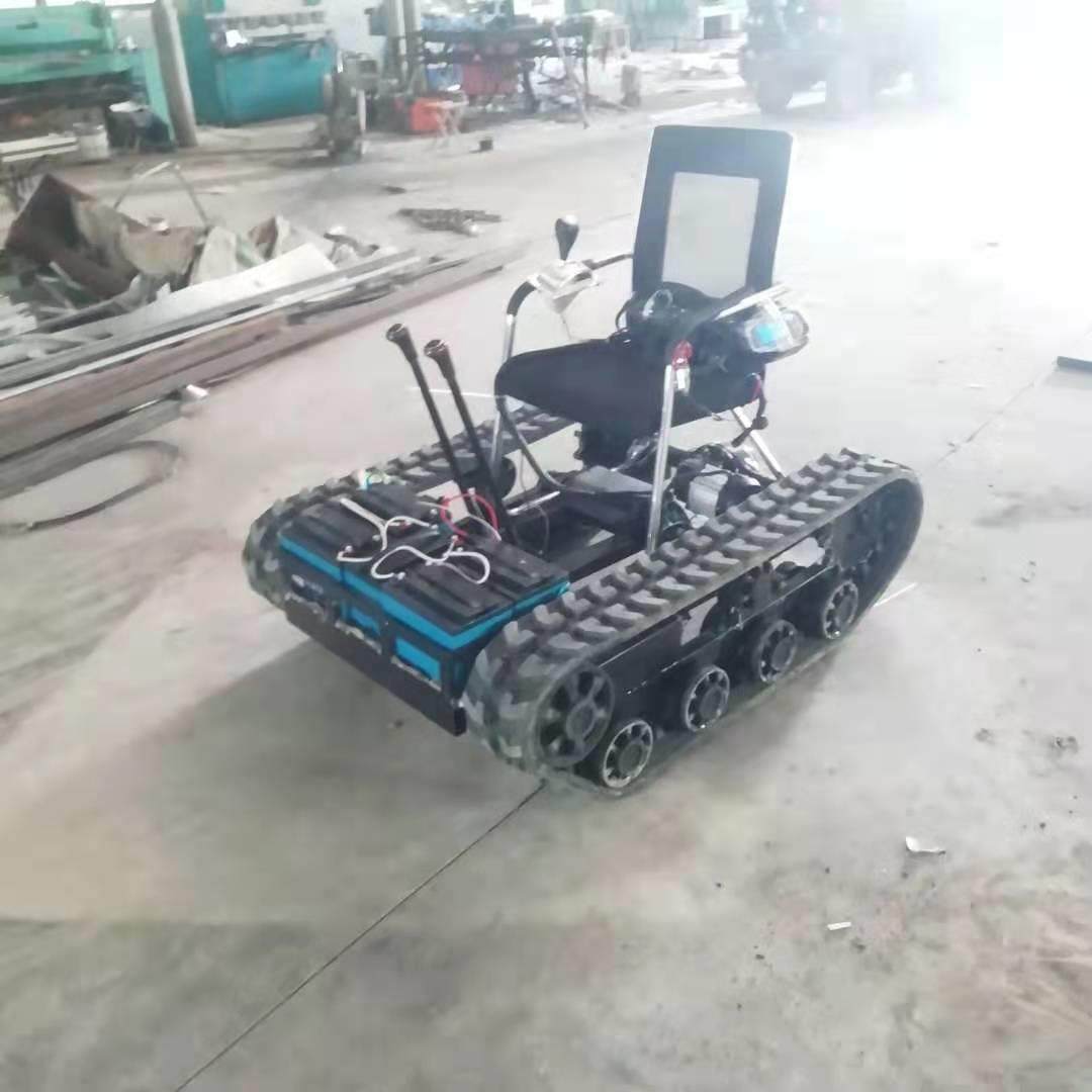 液车压马达动履带驱底盘电ZXB动坦克打靶机器带人运输履底盘