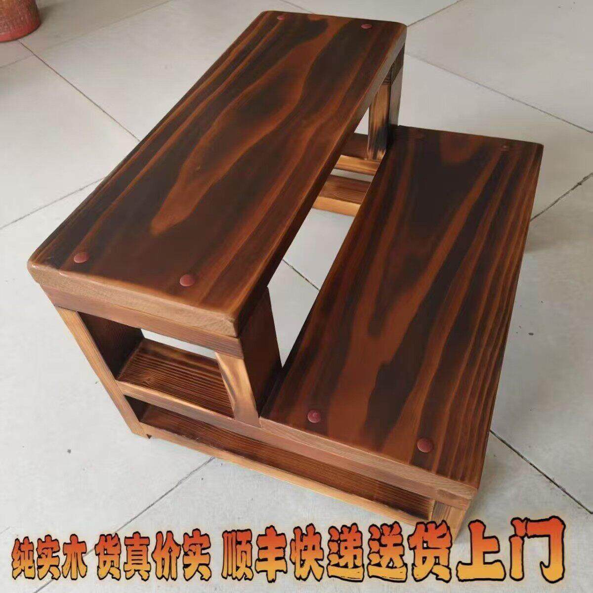 实木梯凳家用楼梯阳台阶梯子登高窗台踏步台阶脚踏活动梯2层踏步