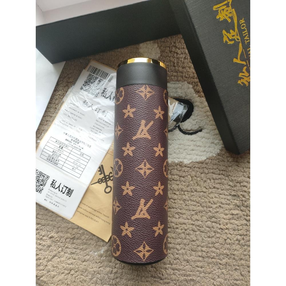 金边金盖智能显温杯茶水分离保温杯商务办公水杯高颜值304水杯子