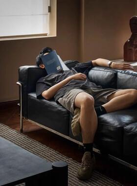 中古设计师LC3真皮沙发Cassina柯布西耶高端包豪斯沙发直排小户型