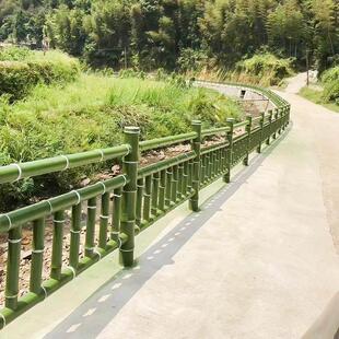 栏水泥仿木护栏杆景区河道池塘河堤景观围栏户外公园混凝土栅栏