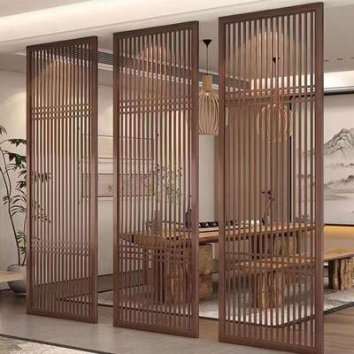 新中式实木花格镂空屏风隔断客厅现代简约日式玄关入户拉门格栅