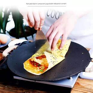 滕州菜煎饼鏊子灶烤冷面老式烙馍煎饼锅平板手抓饼专用锅摆摊厂家