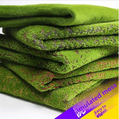 高人工苔藓绿色植物毯草坪室内植物墙背景假绿草皮革窗造景装饰