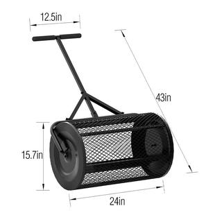 花园肥滚筒 坪施滚筒NOT 堆肥播种散器 英寸布 24草
