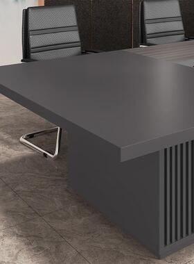 大型会议议桌长桌条简多人开会桌现代约长方形洽谈WH201桌中式会