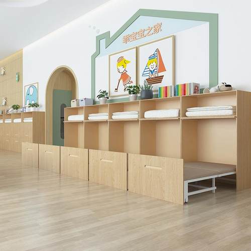 校学FL-66教室折叠午休床单人床幼床儿陪护床儿童园简易午休床柜