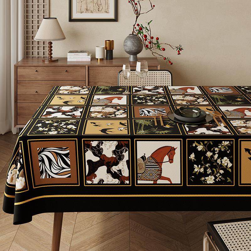 覆古美拉德餐桌布防水防油桌面盖布轻奢家用棉麻布艺茶几台面桌布,居家布艺,桌布,淘宝优惠券,粉丝福利购,淘宝优惠卷