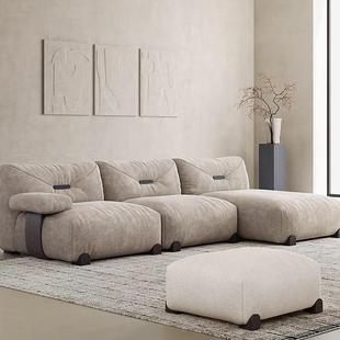 意式极简云朵雪尼尔布艺直排沙发2025新款模块组合客厅沙发小户型