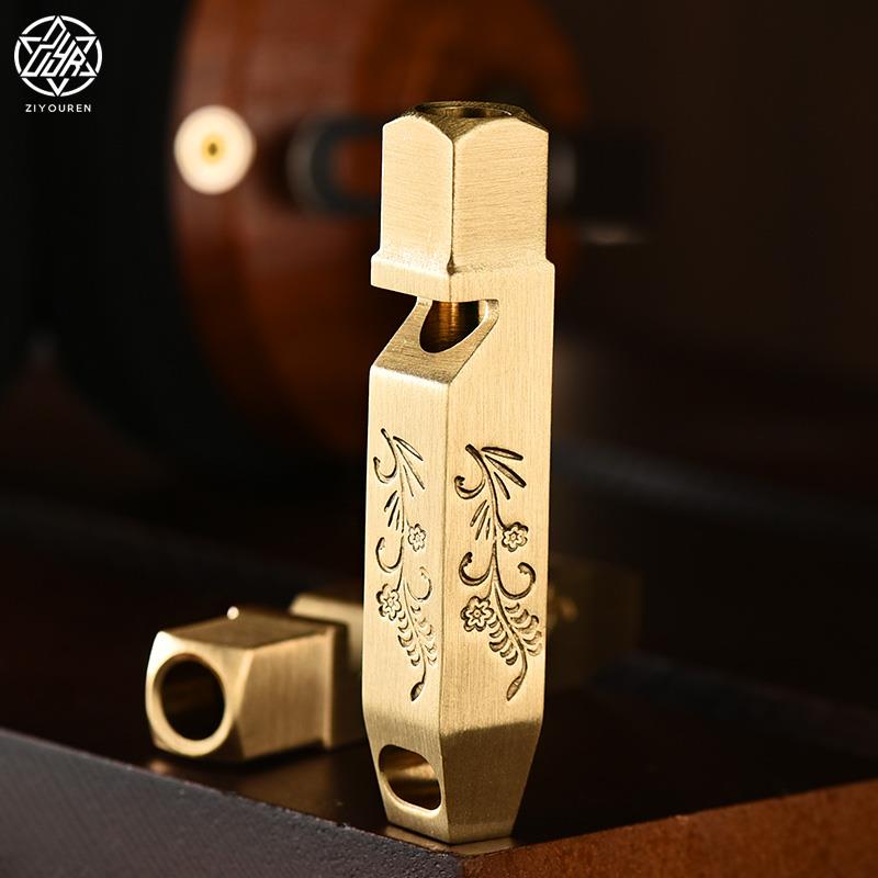 黄铜钥匙扣纯铜手工覆古个性哨子口哨挂件儿童户外求生训练营响哨