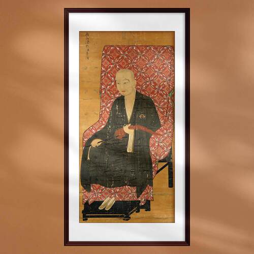 国画道宣律师像菩萨挂轴画框定制佛挂画高清古画复制宣纸打印装裱