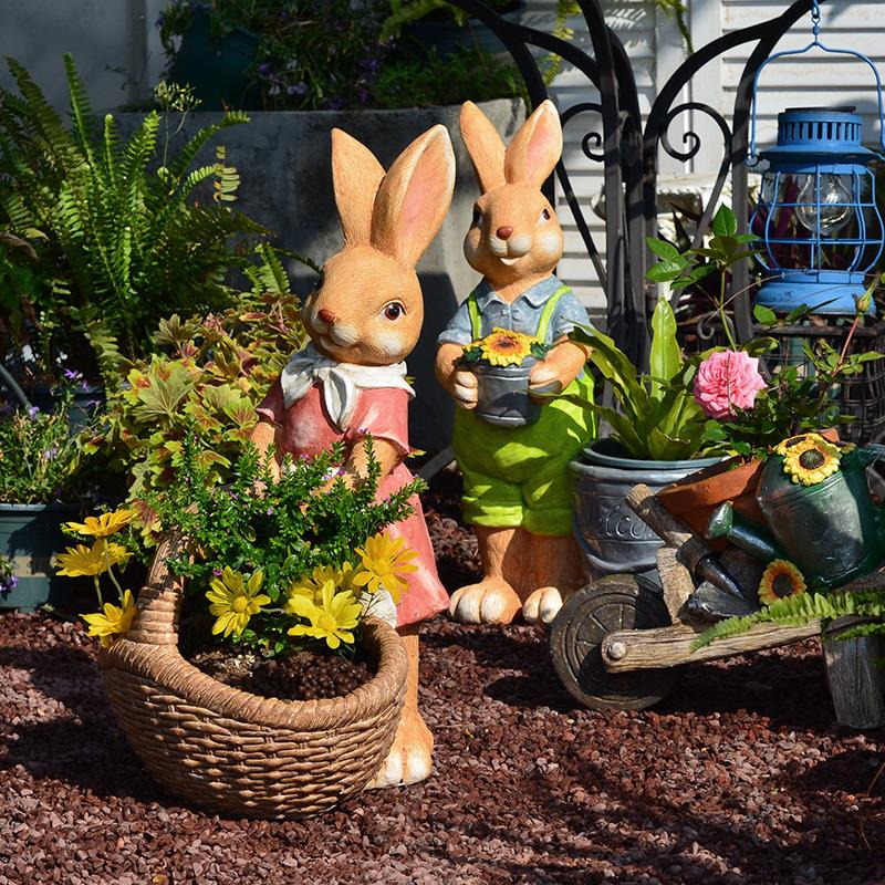 庭院小兔子花盆阳台花园装饰品动物摆件幼儿园布置可爱卡通彼得兔
