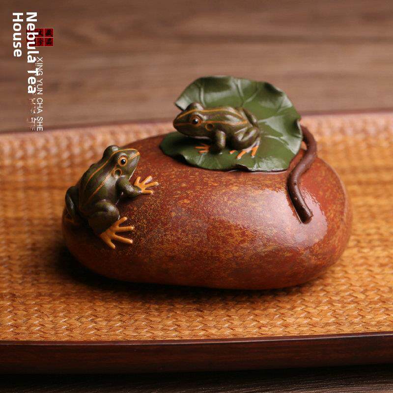 精品紫砂茶宠摆件青蛙可养名家陈真全手工茶玩创意功夫茶具
