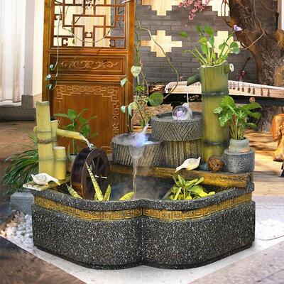 假山流水喷泉鱼池室外落地摆件别墅庭院花园阳台瀑布鱼缸造景装饰