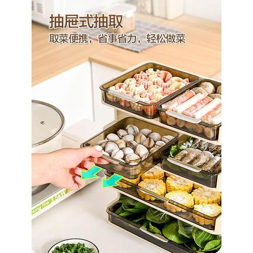 德国GL厨房备菜盘多层台面家用收纳架多功能火锅配菜盘备菜置物架