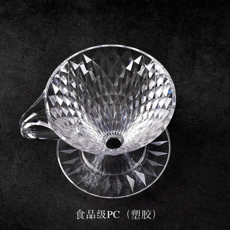 V60手冲咖啡滤杯漏斗过滤器锥形咖啡杯滴漏式咖啡器具加厚PC塑胶