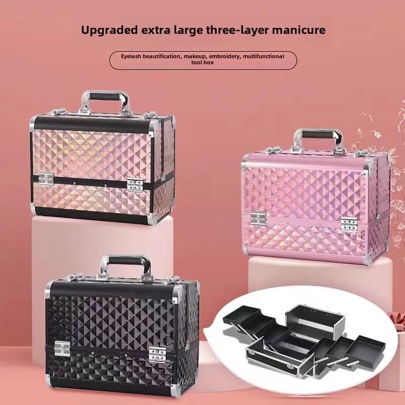 采购产品文身工具箱，大容量彩妆盒，专业化妆师睫毛，美容，美甲