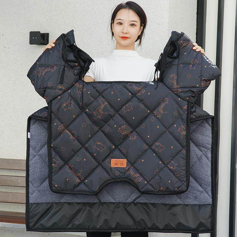 电动车冬季挡风被加绒加厚加大防水机车防风罩防寒保暖秋冬