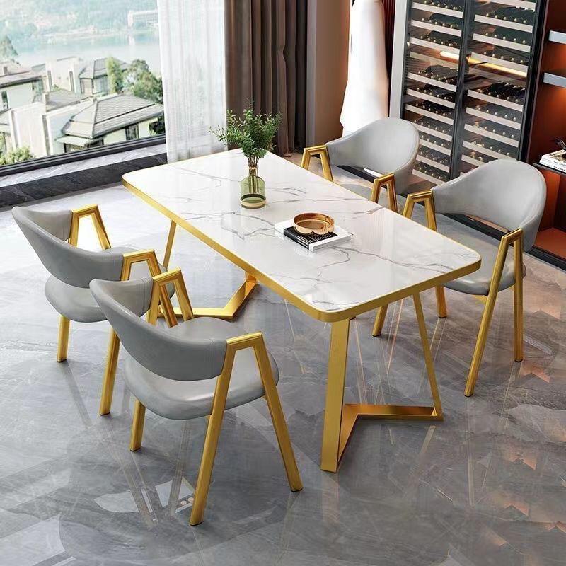 小户型桌椅洽谈桌椅组合现代简约餐厅奶茶店快餐店餐桌矩形桌