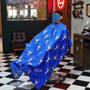 理发店放大布2米加长脚布防静电不粘头发男士美发布十字