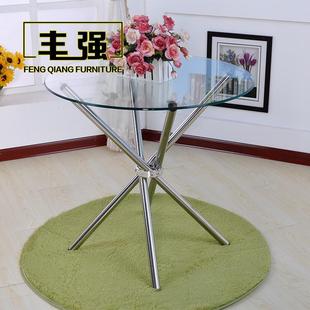 钢化玻璃圆桌简约茶几阳台休息4S谈判小户型咖啡台洽谈展会租赁