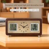 无障碍豪华高端装 汉石欧洲胡桃桌面装 饰时钟时尚 饰表时钟创意时钟