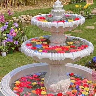 户外庭院摆件大型欧式 流水喷泉客厅雕塑户外假山鱼池庭院水景摆件