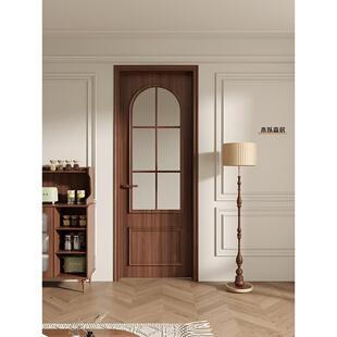 木以木作铝合金胡桃木覆古老钢窗门网红法式卫生间厕所浴室玻璃门