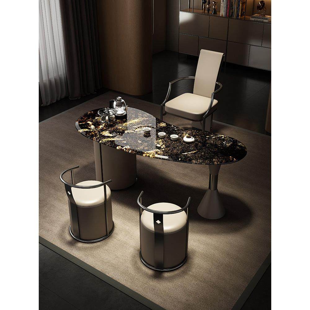 意式轻奢奢石茶桌大理石茶台高端办公家用一体阳台泡茶桌椅可定制,住宅家具,家用茶台/茶桌,淘宝优惠券,粉丝福利购,淘宝优惠卷