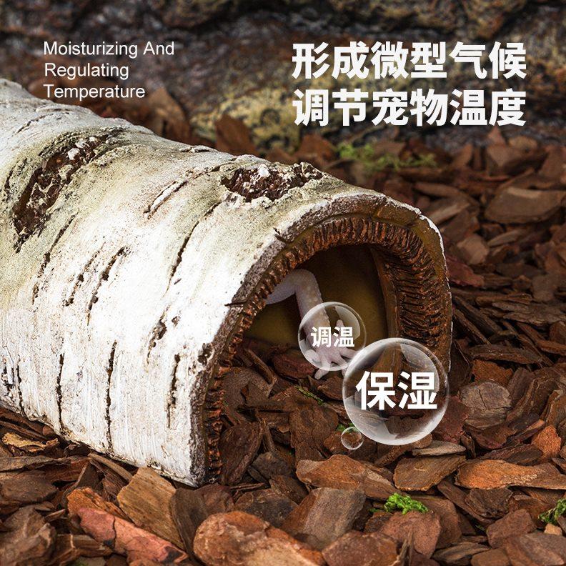 reptizoo桦木爬宠乌龟晒台蜥蜴守宫树脂躲避屋爬虫造景树皮洞穴