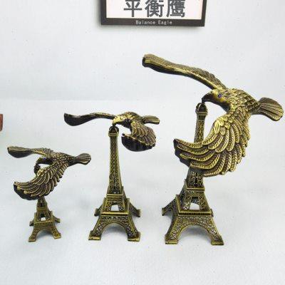 创意悬浮摆件反重力平衡鹰铁塔模型金属工艺品办公桌装饰品小摆设