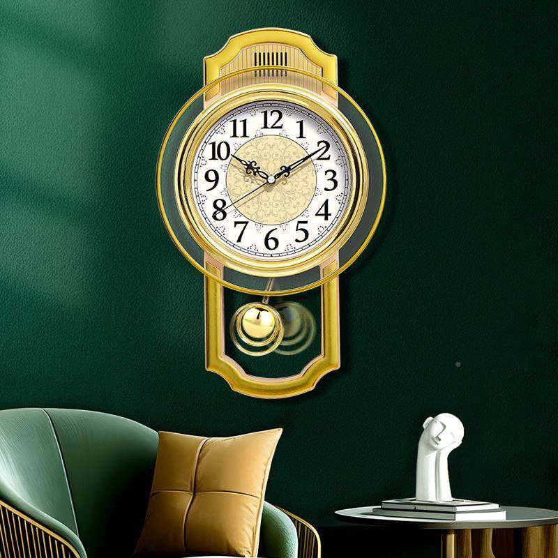 欧DXH式复古摆挂钟客厅简约时摇尚表室静音挂石英钟卧现代钟表
