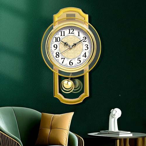 欧DXH式复古摆挂钟客厅简约时摇尚表室静音挂石英钟卧现代钟表