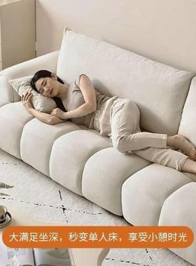 IPK奢简约猫抓油布家用奶科布艺沙发新款直排沙发客厅小户型轻技