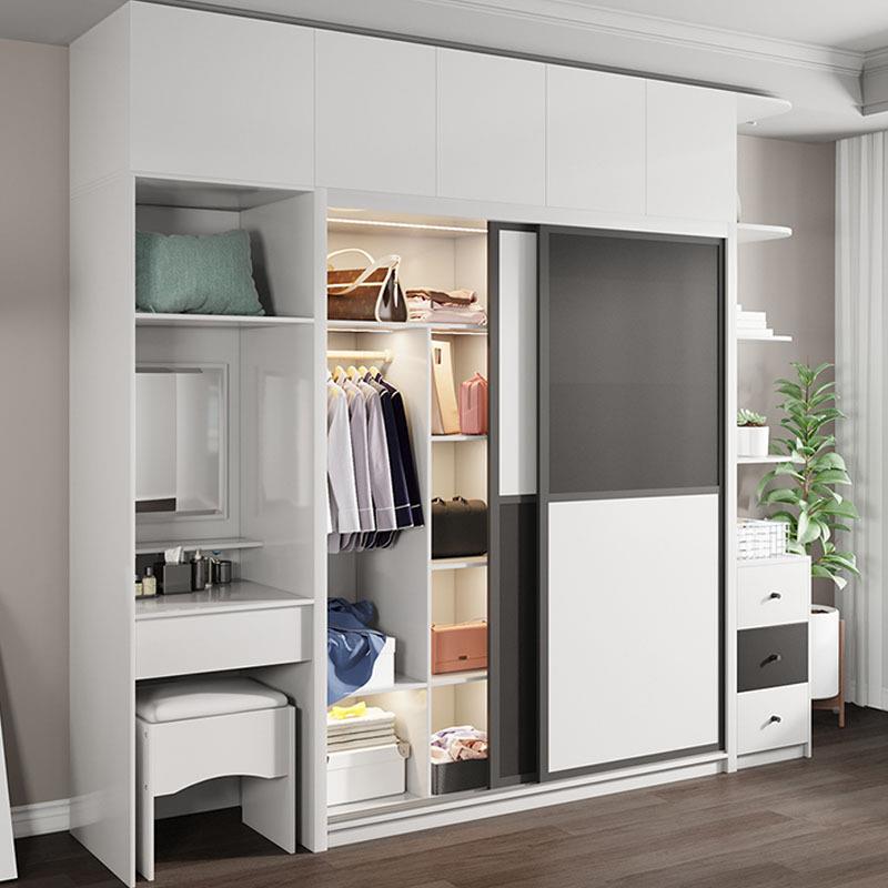 带代两简约现门推拉门衣柜妆台柜移动大SRO衣柜储物柜源头工厂