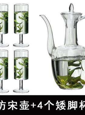 耐热84595玻玻璃执壶壶仿宋贵妃壶高硼硅璃绿茶用大容量煮茶壶温
