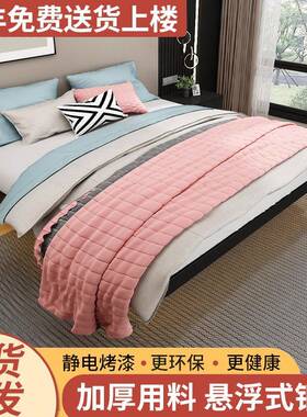 悬浮床约架铁RJH艺排骨悬空钢架床轻奢架无床头简双人铁床床架铁