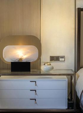 新款新中AL-65847式台灯落房地书客厅卧灯室云石计现代简约样板房