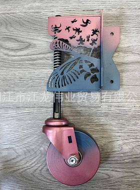 花缩园向木门刹车脚轮39224尼龙铁门伸重轮子高载弹簧减震万门轮