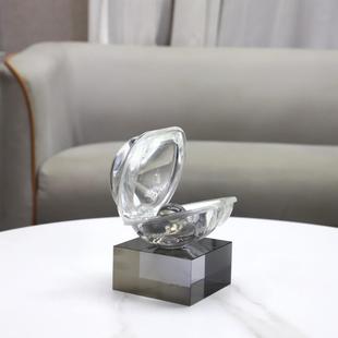 现代简约几何水晶珍珠河桌蚌面摆件客厅关玄酒1405店电视家柜居装