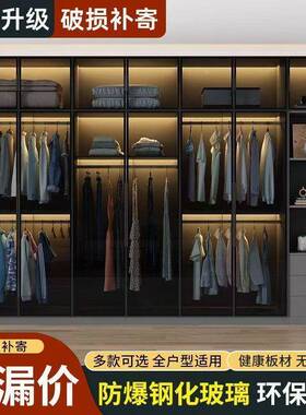 小yhu衣柜卧室家用型衣橱轻奢简约储物柜出租OTI玻璃户衣柜屋现做