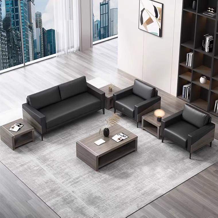 办室CQB沙发约现接待室公商简代务会客办公沙发茶几组合套装三人