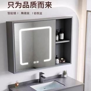 496太空浴室柜漱组合小户型洗台一体铝柜陶瓷一体水盆防防潮落地